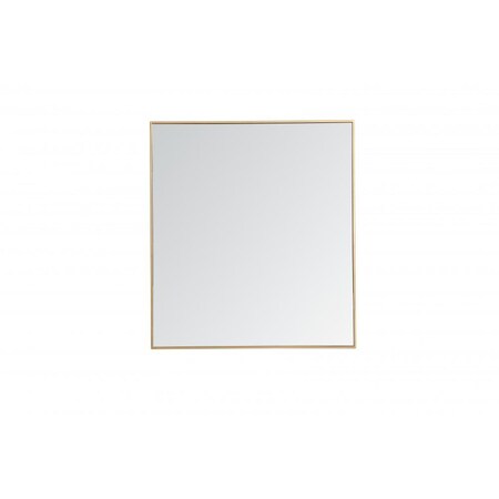 Elegant Lighting Metal frame rectangle mirror 36 inch in Brass MR43640BR